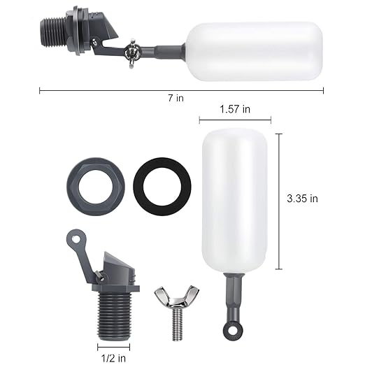 3 Pcs Stable Float Ball Valve Shut Off 1/2" Automatic Fill Feed Humidifier Tank Water