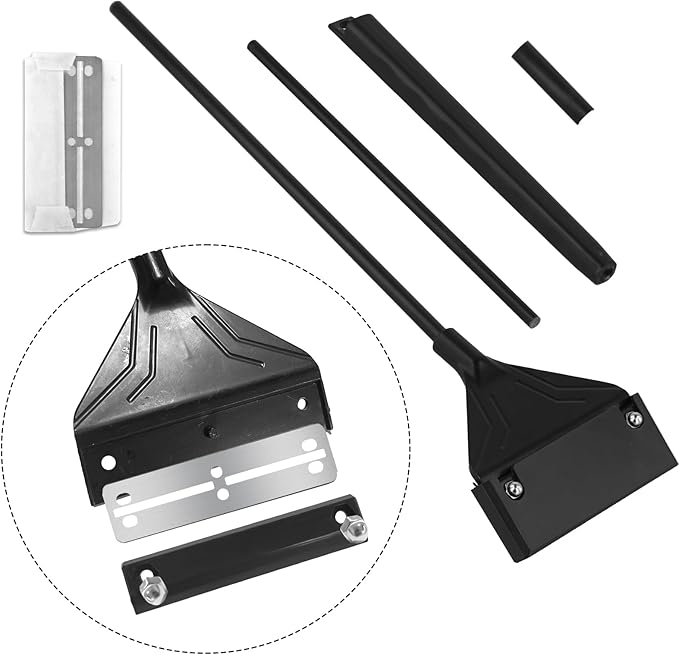 PEUTIER Algae Scraper for Glass Aquariums, 24.4 inch Extendable Handle Aquarium Scraper Scrubber Fish Tank Cleaner 2 in 1 Razor Scraper with 10 Blades Aquarium Cleaning Tools Fish Tank Accessories