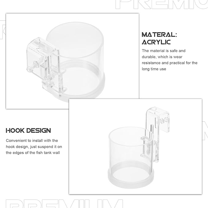 Aquarium Fish Feed Ring with Hook Acrylic Fish Tank Feeder Circle Large Size for Automatic Feeding in Home and Office