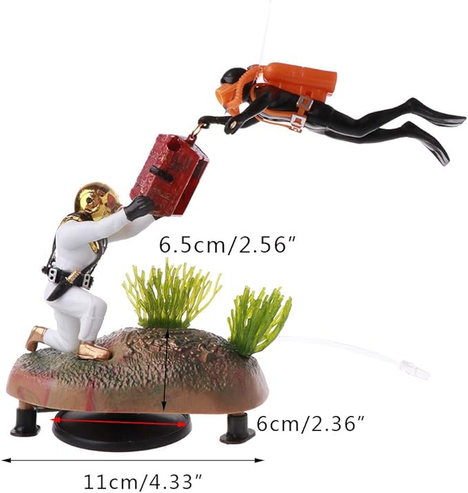 Aquarium Resin Ornaments Diver Decorations Fish for Tank Accessories Landscape Decor 4.29x 2.34x 3.51 in Heater Light Thermometers Gravel Sand Filter Filter Light Stand