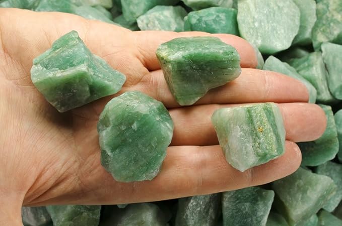 Fantasia Materials: 5 lbs Green Aventurine Rough Stones from India