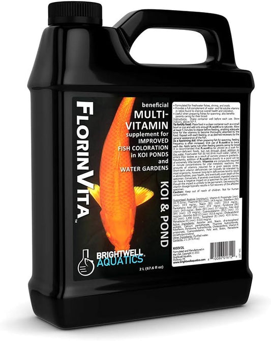 Brightwell Aquatics FlorinVita – Comprehensive Vitamin Supplement for Pond Fish & Snails – Supports Health, Color, & Spawning Readiness, 2L