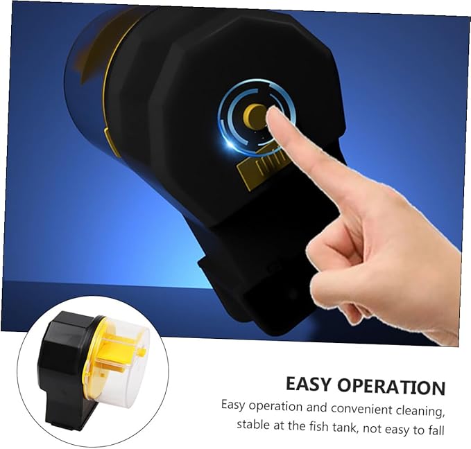 VILLCASE Automatic Fish Feeder for Aquarium and Goldfish Tank Adjustable Timer Fish Tank Feeder Feeding Device Yellow Plastic for Vacation Use