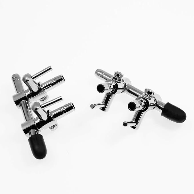2-Way Aquarium Air Flow Control Lever Valve Distributor Accessories Set with Check Valve, T & Straight Connector and Suction Cups