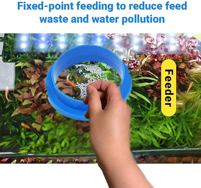 Fish Feeding Ring, Floating Food Feeder, Thicken Round Desgin, for Flakes, Floating Fish Foods, Reduces Waste and Maintains Water Quality, for Guppy, Betta, Goldfish Etc