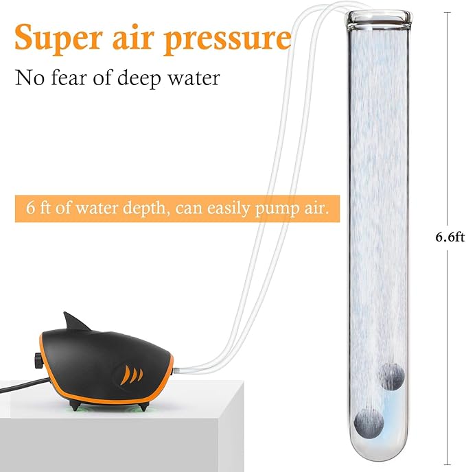 HITOP 110GPH Aquarium Air Pump and HITOP 7in Sponge Filter