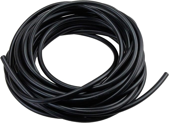 AQUANEAT 25 Feet Aquarium Airline Tubing, Standard 3/16” Black Tube for Fish Tank Air Pump Flexible Hose for Hydroponics and Ponds