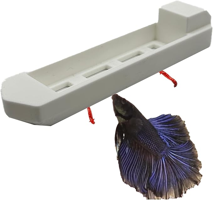 Aquarium Feeder Frozen Blood Worm Boat for Fish Tank Aquarium Feeding (White)