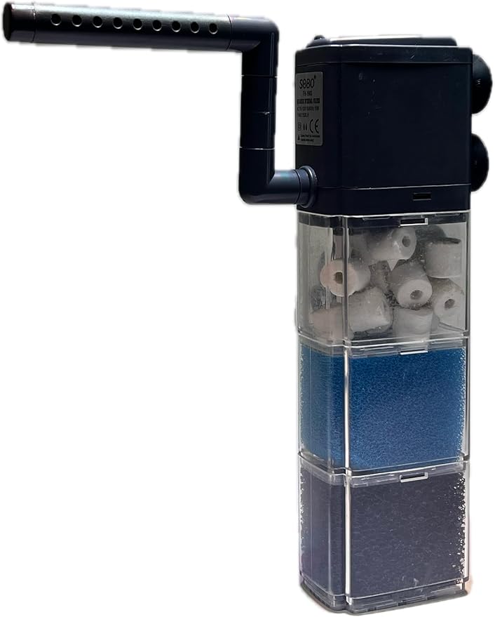 High-Performance Internal Aquarium Filter 400GPH for 20-200 Gallon Tanks and Ponds, Submersible Water Pump with Wave-Maker Function for Saltwater & Freshwater Systems and Turtle Tanks (1903)