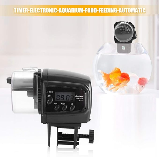 Digital LCD Electronic Fish Feeder Dispenser Timer Automatic Aquarium Tank Food Feeding Machine