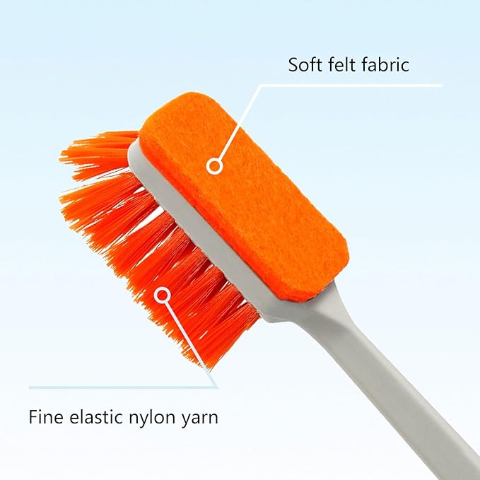 Long Handle Fish Tanks Brush Cleaner Double Side Bristle Scrubbing Brush 30cm Cleaning Brush Plastic Glass Algae Cleaner Aquarium Cleaning Tools