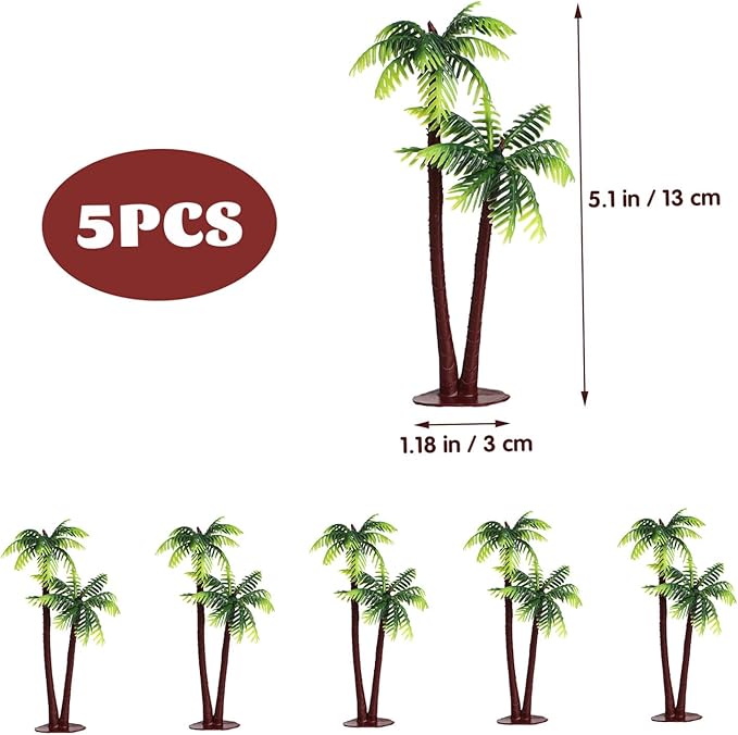 BESPORTBLE 5 Pcs Artificial Coconut Tree - Plants for Fish Tank, Fake Palm Trees Aquarium Fish Tank Micro Landscape Scenery Decoration
