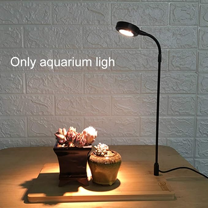Full Spectrum LED Light with Bamboo Board Nano Fish Tank Light USB Powered 360 Degree Bettas Fish Tank Lights for Plant Growth(Size:L/27x28.5cm)
