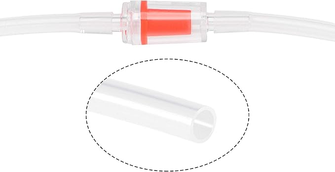 uxcell Silicone Tubing 5/32"(4mm) ID 1/4"(6mm) OD 8ft(2.5m) Aquarium Pump Air Hose Water Pipe Silicone Rubber Tube Clear with 3pcs Check Valves