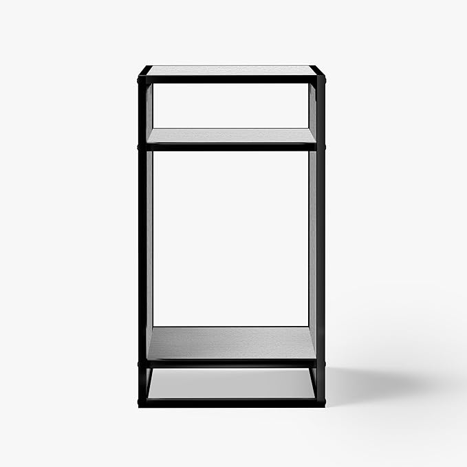 LANDEN Washed Oak Wood Metal Frame Stand, Three-Shelf for Fish Tanks up to 20 Gal, CLX45-45x45x80cm (17.7x17.7x31.49 in), for Fish Tanks and Reptile Terrariums, Home & Office Use