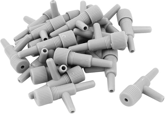 uxcell 47 x 23mm Aquarium Fish Tank Oxygen Air Line Tubing Control Valves 20 Pcs Gray