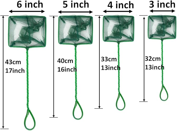 3inch 4inch 5inch 6inch 8inch Aquarium Fish Net Small Nylon Fishing Nets with Plastic Handle for Fish Tank