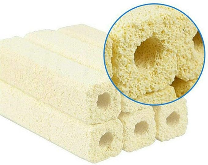 Wave Point 6.2-Inch Long Large Aquarium Filter Media, Ceramic Bio Media Blocks for Sump Tank Pond Fish Tank Media 7.9 LBs 40-Pack