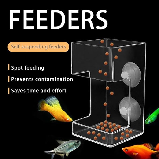 Fish Feeder Square-Shaped Automatic Fish Feeders Reduced Filter Clogging Tank Suitable for All Kinds of Food Tank Accessories