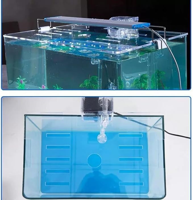 GZHERVICES Acrylic Jump Aquarium Lid (with Holes), Aquarium Top Cover/Protective Cover, Aquarium Top Cover Plate, Acrylic Mesh Panel Aquarium Lid, Protects Fish(50x27cm)