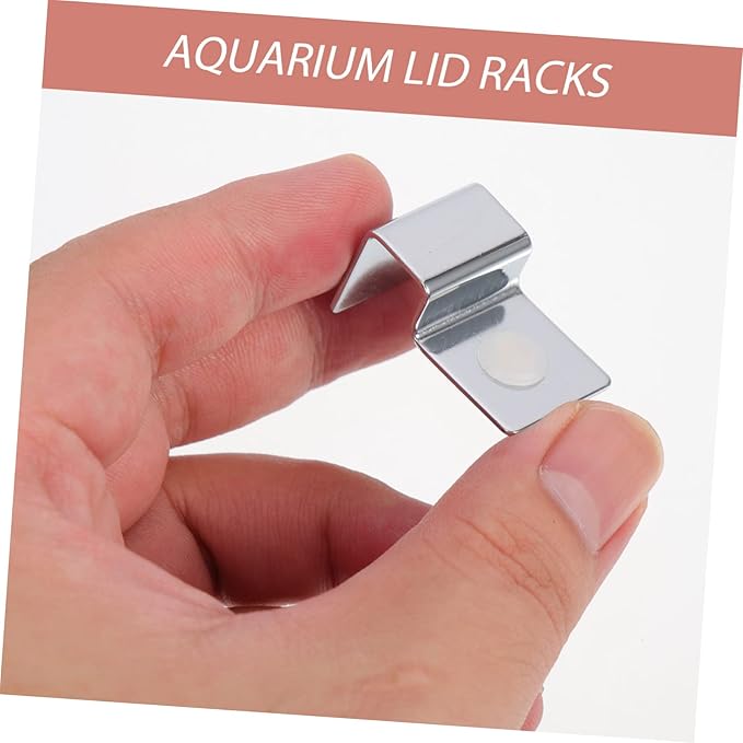 Kisangel 20pcs Stainless Steel Fish Tank Lid Support Racks Aquarium Cover Clips Secure Glass Lid Holders for Aquariums and Fish Mouth Clamps for Thick Glass