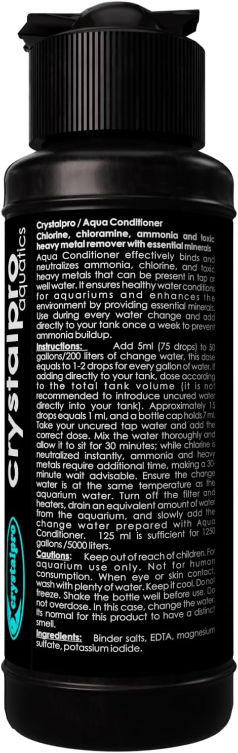 Crystalpro Aqua Conditioner - Treats 5000 Gallons - Aquarium Water Conditioner - Neutralizes Chlorine and Ammonia 16.9 Oz