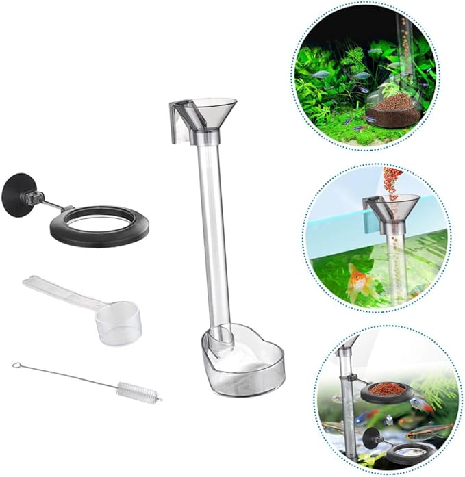 Fish Shrimp Feeder Tube Plastic Fish Tank Feeding Ring Aquarium Feeding Accessory for Vacation Automatic