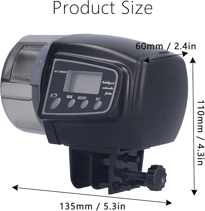 Luqeeg Automatic Fish Feeder, with Multifunctional Equipment, Large Capacity Food Trough, High Definition LCD Screen Digital Display, for Various Specifications of Aquariums