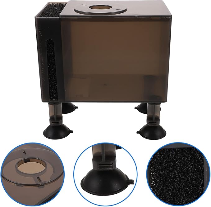 Ipetboom Protective Pump Container with Filter Box Wear-Resistant Household Pump Box Compact 5.90X5.51X3.54 Inch for Aquarium Pond Fountain Pumps