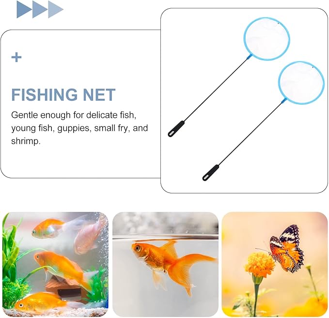 5PCS Aquarium Fish Net Mesh - 12cm Plastic Brine Shrimp Nets for Newborn Fish & Tank Cleaning, Safe Durable Artemia Sieves with Handles (Large)