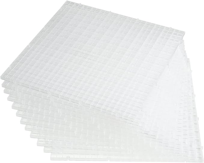 ALEGI 12 Pcs Aquarium Fish Tank Divider Plastic Egg Crate Aquarium Filter Bottom Tray Grid Isolation Board Partition Net Pane Separator (L 12pcs)