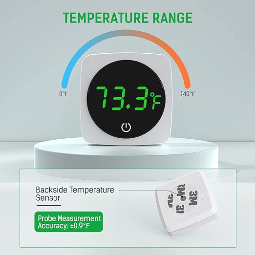 PAIZOO Aquarium Thermometer, LED Digital Fish Tank Thermometer High Accurate to ±0.9℉, Aquarium Fish Tank Accessories for Betta, Goldfish, Axolotl, or Aquatic Pet, White