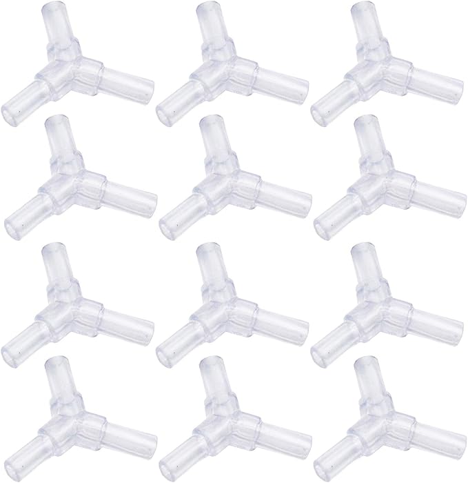 Xiaoyztan 60 Pcs Plastic 3-Way Y-Shape Aquarium Air Valves Splitter Pump Tubing Connectors