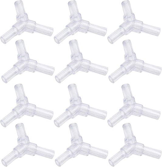 Xiaoyztan 60 Pcs Plastic 3-Way Y-Shape Aquarium Air Valves Splitter Pump Tubing Connectors