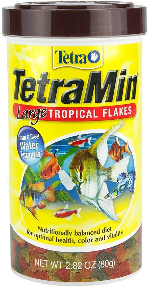 Tetra TetraMin XL Tropical Flakes 2.82 Ounces, Large Flakes, Nutritionally Balanced Fish Food, Tetra TetraMin Large Tropical Fish Flake Food, 2.82 oz