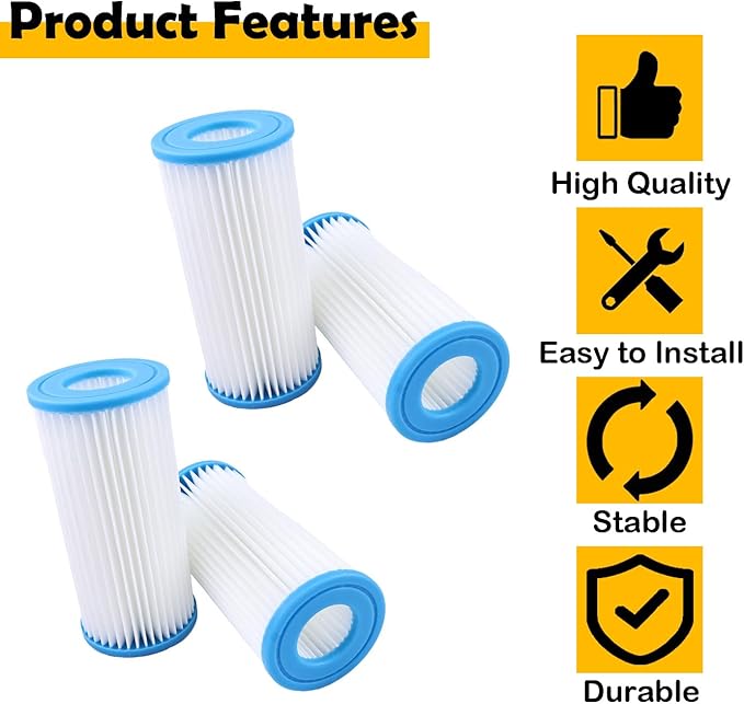 4Pcs PA0140 Micron Filter Cartridge Replacement Compatible with Marineland Magnum Canister Filters & ML90770, Aquarium Water Polishing Filter