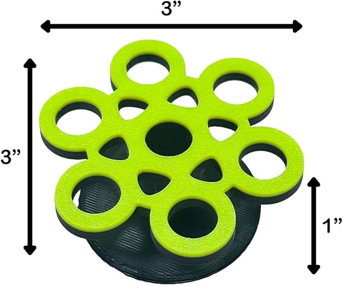 GlowRack UV Sand Frag Rack – Reef-Safe Coral Propagation Holder | Holds 7 Standard ½” Frag Plugs | Low-Profile, Substrate Base | Glows Under Reef Lighting | Handmade Aquarium Decor (UV Green)