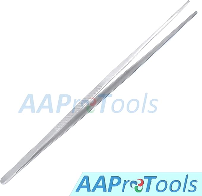 Fish Aquarium Cleaner 5 Pcs Set 18" Kelly Scissors, Tweeezers and Sand Flattener Extra Long Handle Stainless Steel Instruments