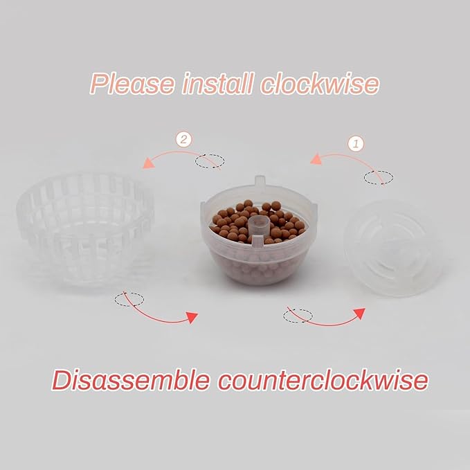 2 Pack Aquarium Moss Ball Holder, Hollow-Designed Plastic Plant Holder with Filter Stone for Shrimp & Fish Tank Decorations