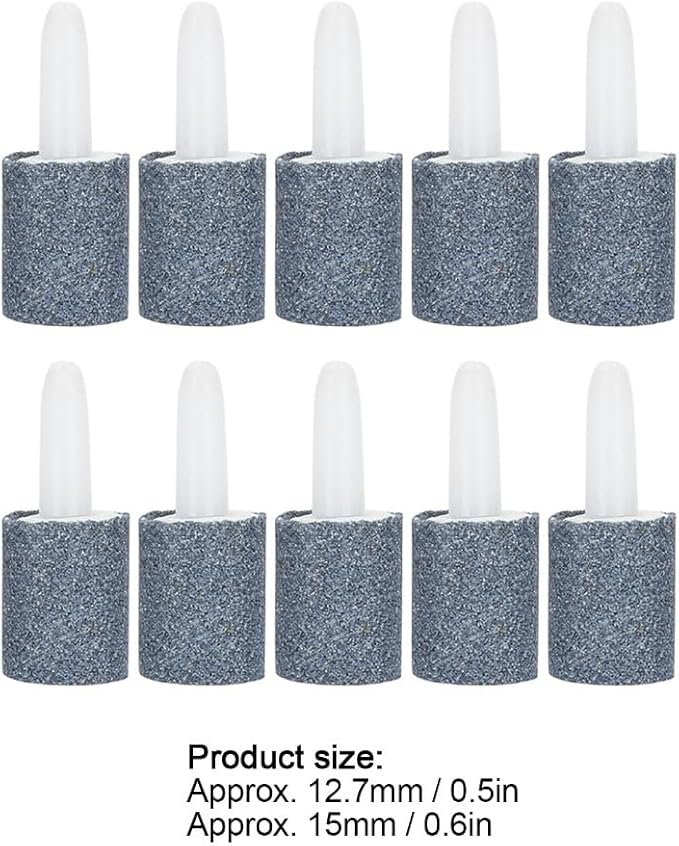 10 Pcs 15mm Sand Head Cylinder Air Stone Sand Bubble Diffuser for Aquarium Fish Tank Oxygenation