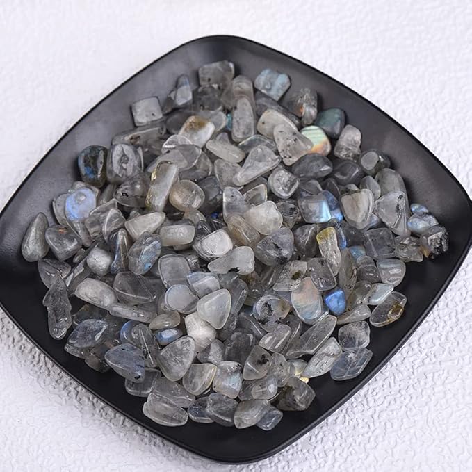 50/100g Natural Stones Gravel Crystals Chip Quartz Minerals Tumbled Agates Specimen Gemstones Home Aquarium Decor,Labradorite,100g