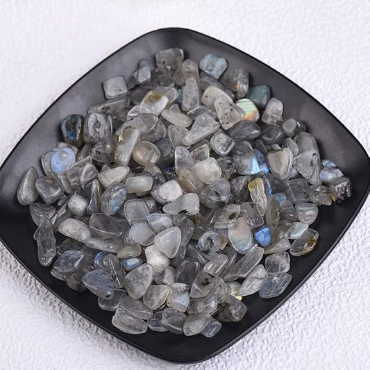 50/100g Natural Stones Gravel Crystals Chip Quartz Minerals Tumbled Agates Specimen Gemstones Home Aquarium Decor,Labradorite,100g