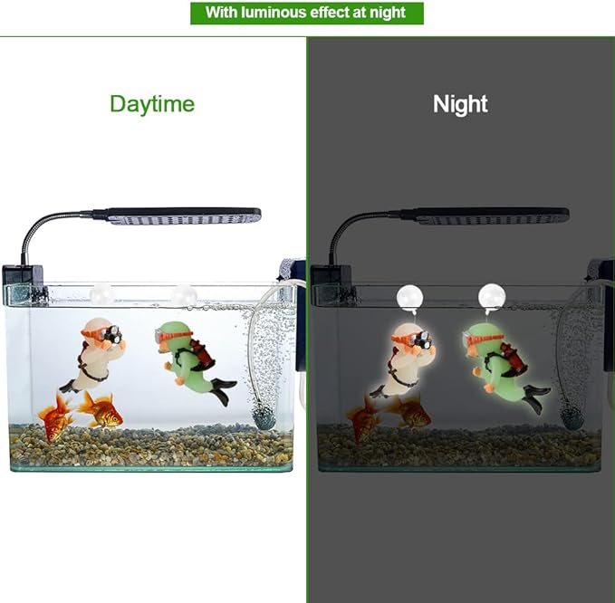 AnRui 2 Pack Floating Fish Tank Decorations Cute Diver Aquarium Decoration Floating Device Betta Fish Tank Accessories Ornament for Fish Playing