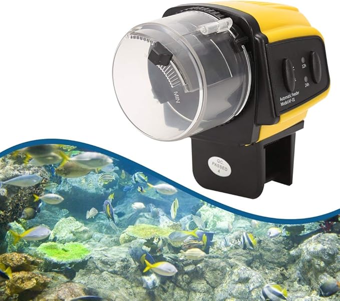 Ciglow Automatic Fish Feeder, Plastic Aquarium Auto Fish Food Timer, Adjustable Capacity, Travel & Business Trip