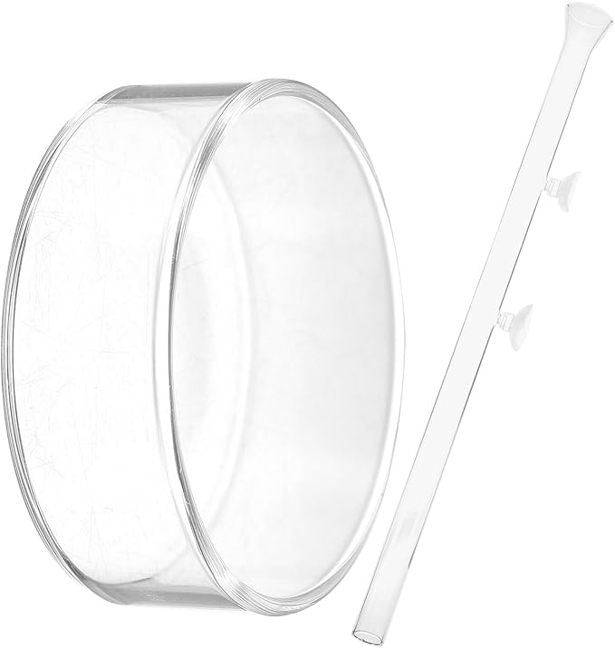 VALICLUD Shrimp Aquarium Feeder Tube with Glass 40cm and Feeding Box, Aquarium Fish Tank Accessory for Automatic Feeding of Aquatic Pets