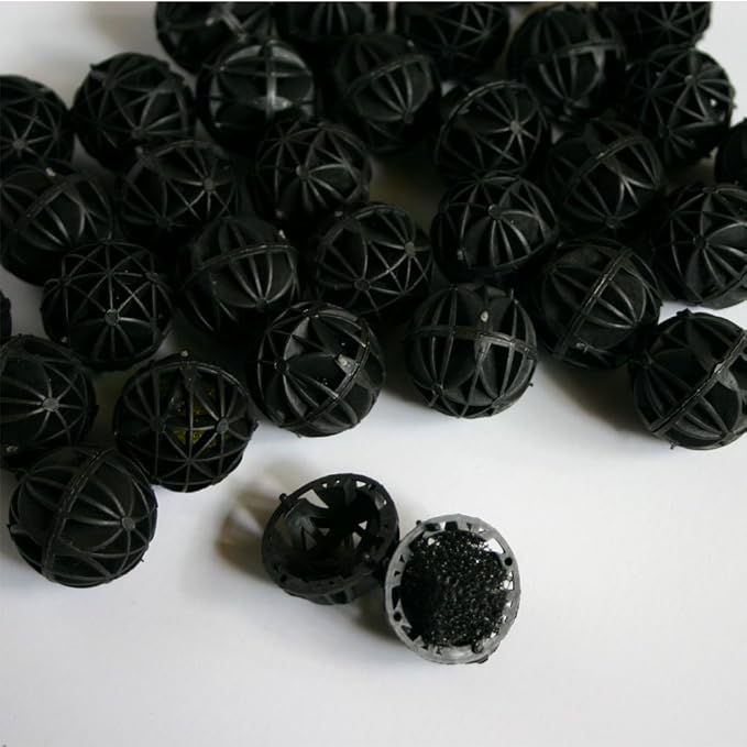 Canister Filter Media Replacement Bags - Activated Charcoal Pellet Carbon, Bio Ceramic Rings, 1" Bio Sponge Balls for Aquarium Fish Pond Tank Canister Water Filtration (Bio Balls 5-Pack)