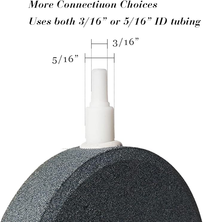 Quickun 3.1 Inch Updated Crazy Air Mineral Ball Stone Cylinder Bubbler Plus Diffuser Aquarium Fish Tank Hydroponics Pump Airstones Diffuser 3/16" 5/16" Hose ID