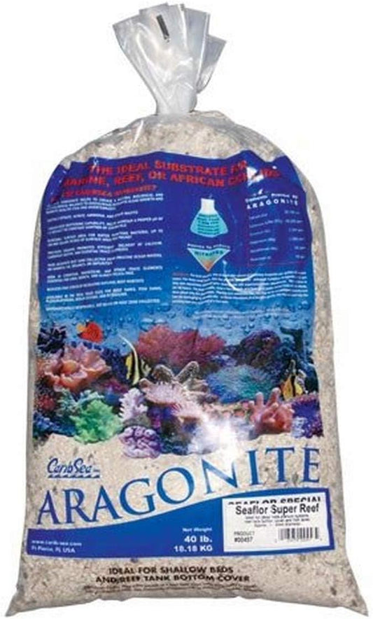 CaribSea Aquatics ACS00457 Seaflor Super Reef Sand for Aquarium, 40-Pound