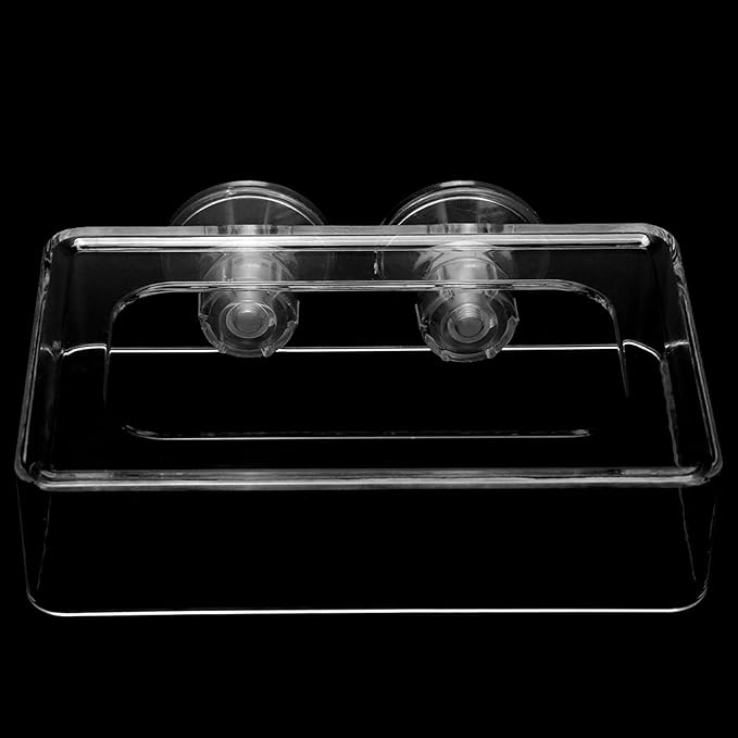 Aquarium Fish Feeding, Acrylic Floating Food Feeder with Suction Cup for Betta Goldfish Guppy, Prevent Food Scattering and Filter Clogging, 2 Sizes