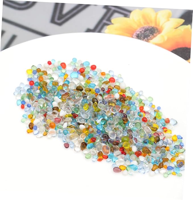 BESPORTBLE 500g Fish Tank Decorative Stones Glass Gravel Aquarium Sand for Fresh Saltwater Underwater Decor